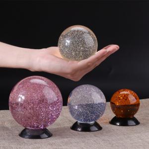 China factory wholesale Decoration home glitter powder inside Acrylic Plastic resin crystal ball on sale