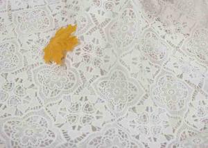 China Dyeing Milk Fiber Chemical Polyester Vintage Lace Fabric With Floral Geometric Figure wholesale