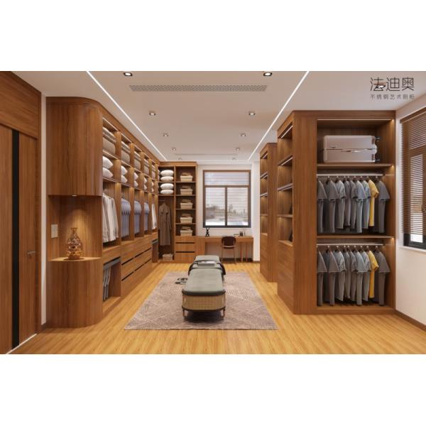 Fadior Elegance Custom Made Walk In Closet Wood Grain With Multiple Storage Solution