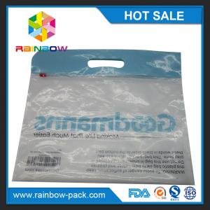 China PE  slider k bag with logo stand up bag clear front  zip lock bags with upc code printed k bag clear front on sale