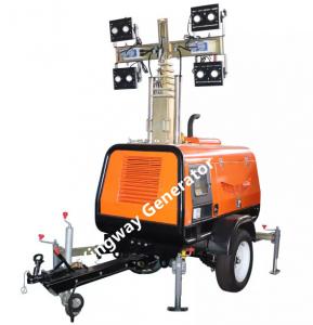China Outdoor Diesel Generator Light Tower Vehicle Mounted With 4 Lamps with 7m mast on sale