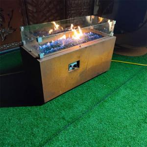 China Corten Steel Patio Propane Fire Table 500mm Camping Gas Fire Pit wholesale