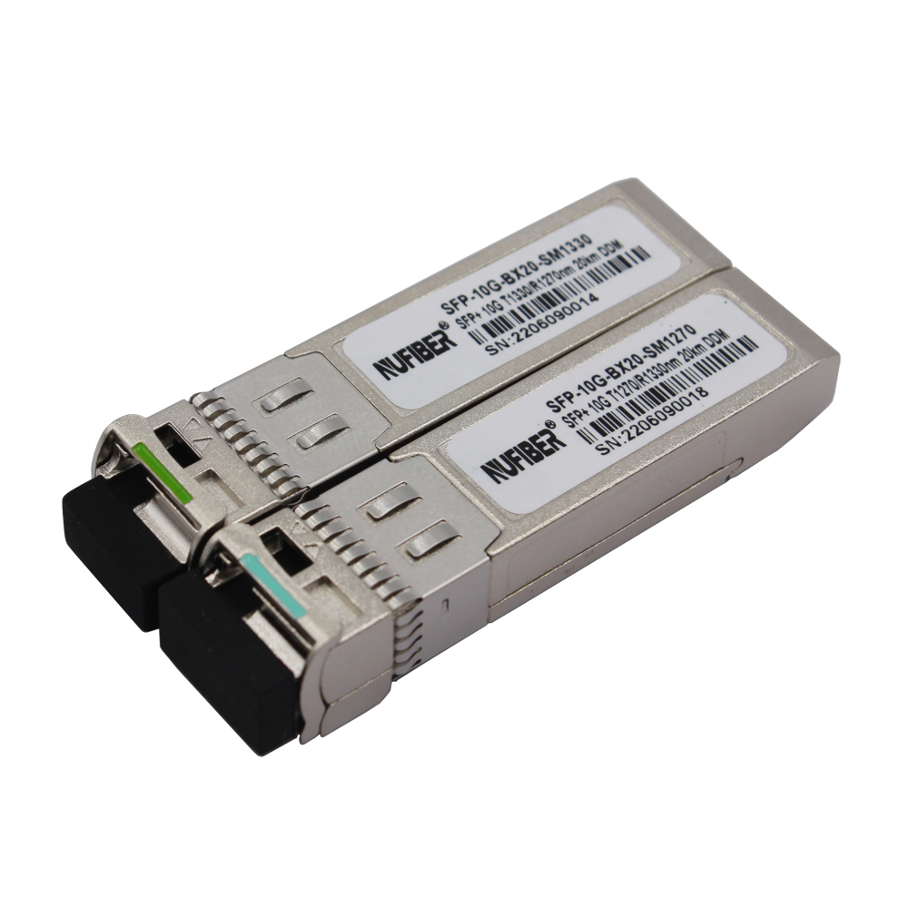 Mini 10G WDM SFP+ Module 1270nm/1330nm 10G BIDI SFP+ Transceiver 20km LC Connector
