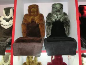 China Nonslip Sheepskin Car Seat Cushion Covers Brown Green Custom on sale
