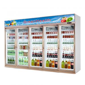 China Flowers Drinks Commercial Beverage Cooler Display showcase With Double Doors wholesale