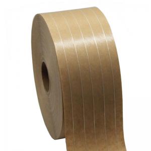 China Water Activated Self Adhesive Kraft Paper Tape Reinforced Brown Kraft Eco Paper Tape wholesale