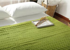 China Home Cotton Soft Throw Blanket , Quilted Twist Pattern Knit Throw Blanket wholesale