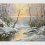 Framed Custom Winter Landscape Painting With Snow Neo - Classic Style