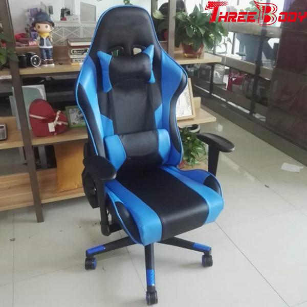 Quality Ergonomic  Racing Seat Gaming Chair Black And Blue Lumbar Support System for sale