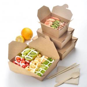 China CMYK Pantone Kraft Pasta Salad Box OEM ODM Disposable Paper Lunch Box on sale