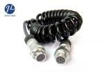 7 Pin Spring Coiled Electrical Cable Extension Cord For Farm Equipment Camera