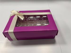 China Magnetic Closure Macaron Box Purple Eco Friendly Macaron Packaging wholesale