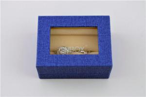 China PU Leather Pandora Jewelry Box For 2 Finger Rings / Big Ring With Trasparent Window On Top wholesale