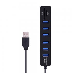 China High Speed All In One USB Hub Combo Card Reader 6 Ports ABS Shell wholesale