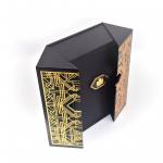 Folded Magnetic Closure Black Wine Bottle Gift Box / Wine Display Box Packaging