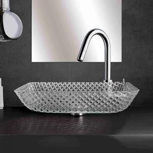 China 12mm Thick Square Glass Sink Bowl Lavatory Hotel Super Clear Tempered Glass wholesale