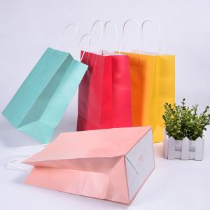 China Elegant Stylish Brown Paper Carrier Bags , Colored Paper Bags With Handles wholesale