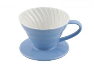 Handmade V60 Ceramic Pour Over Coffee Dripper Porcelain Ceramic Coffee Cone For 1 - 4 Cups