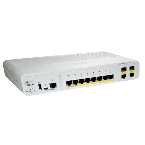 Quality Cisco Catalyst 8 x 10/100 Fast Ethernet Port managed PoE network switch WS-C2960C-8PC-L for sale