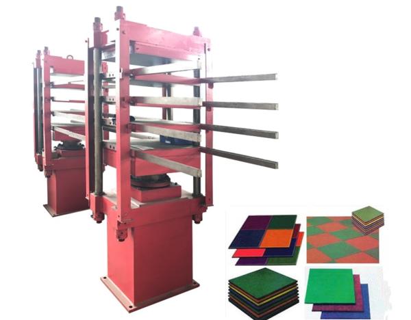 Rubber Tile Making Machine with Front and Back Manual Push-Pull Mode 50Ton