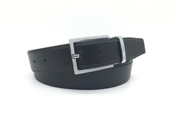 Quality Business And Casual Mens Leather Dress Belt Curved Strap With Metal Tip Buckle for sale