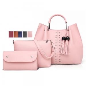 China Handbags Sets Women Leather Totes-Shoulder Purses Clutch Wallets 3 Pcs In 1 Ladies Hand Bags Sets wholesale