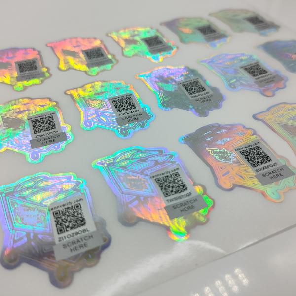FDA Anti Counterfeit Label 80 Microns 3D Holographic Stickers PE Film