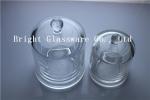 high quality glass candle container with glass cover
