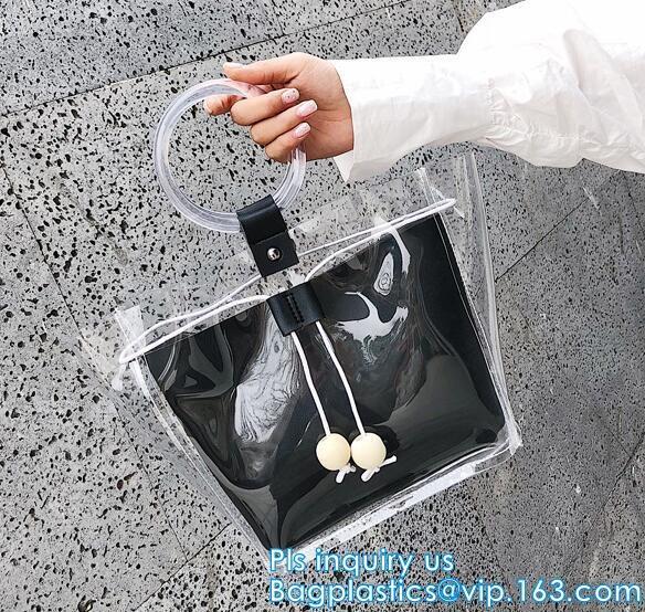 Beauty Flower Color PVC tote shopping bag, PVC Coating 600D Polyester Tote Bag Grocery Bag with Zipper Closing, handle
