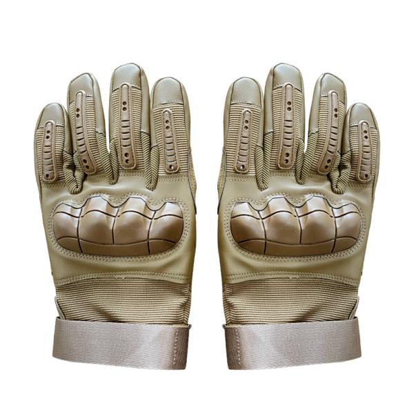 Full Finger Khaki Color Polyester Training Gloves with Finger Slits from Customized