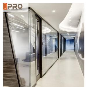 China Transparent Modular Office Partition , Tempered Glass Tall Office Partitions wholesale