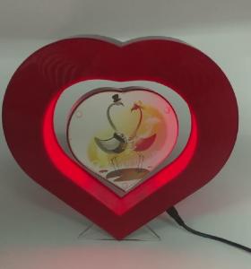 China led light red magnetic levitation photo frame display stand ,floating picture frame display racks wholesale