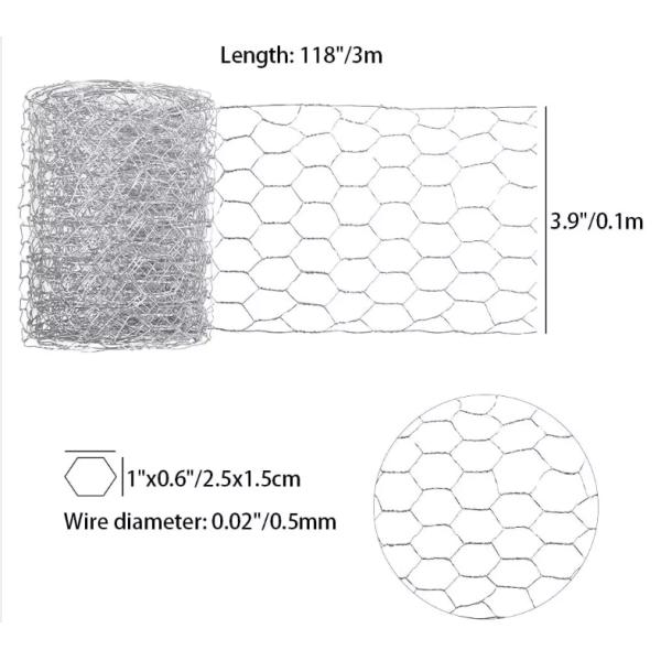 Pvc Coated Galvanized Hexagonal Wire Mesh 4mm 0.5m-2.0m Width