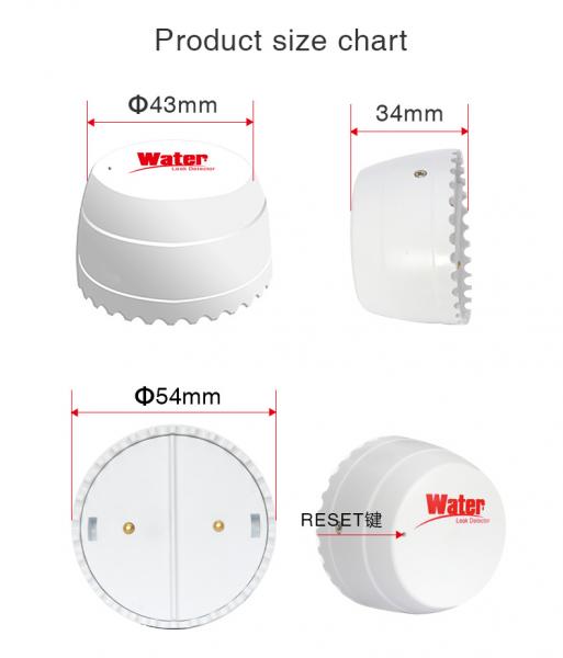 95%RH Wifi Enabled Water Leak Detector DC3V Smart Alarm Sensor