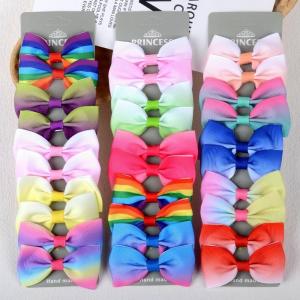 China Rainbow Gradient Color Children’s Hairpin Girl Hairpin With Bow wholesale