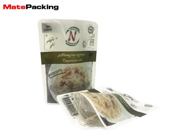 Quality Clear Front Transparent Stand Up Pouches High Temperature Gravure Printing 200g for sale