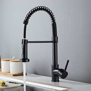 China Solid Brass Pull Down Kitchen Faucet 360 Degree Swiveling Kitchen Sink Mixer wholesale