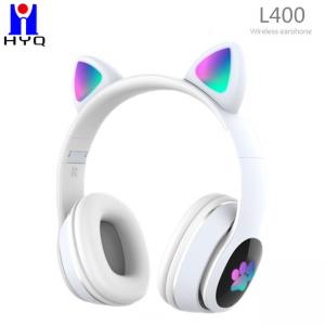China Dynamic Circle Cute Cat Ear Headphones 100dB Wireless Gaming Headset wholesale