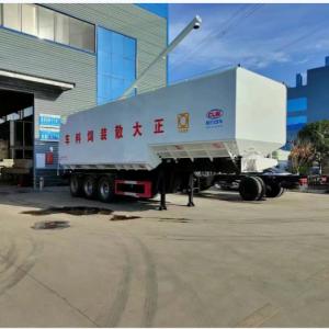 China 12m Bulk Feed Semi Trailer Hydraulic Power Steering For Animal Food Transportation on sale