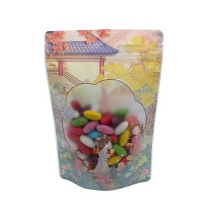 China Classical Pattern Plastic Customized Printed Stand Up Pouches With Window And Zip Lock For Food Packing wholesale