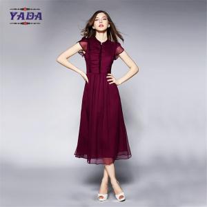 China Real silk short sleeves and slim latest summer 2018 printed pattern dress designs fat for ladies on sale