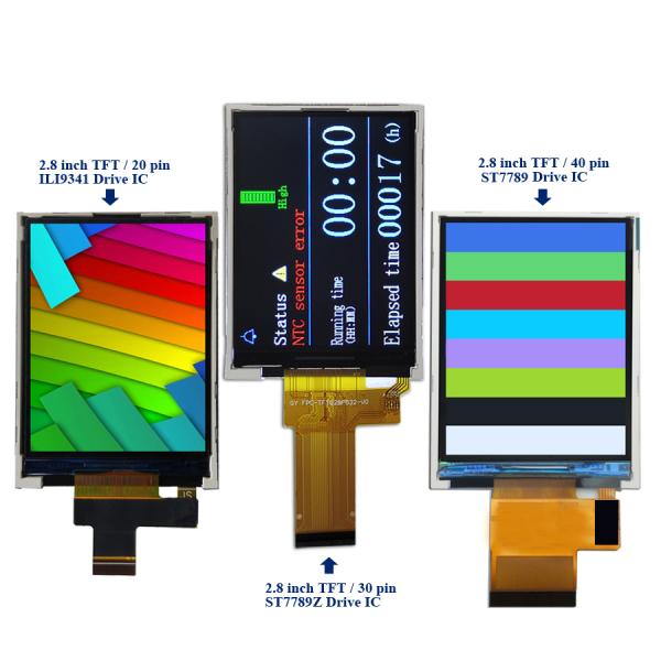 Quality 2.8 Inch TFT IPS LCD Display Device Meter Screen FPC Solder or Connector for FPC Connection for sale