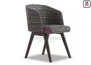 China Grey Fabric Upholstered Dining Chair With Armrests For Restaurant Use on sale