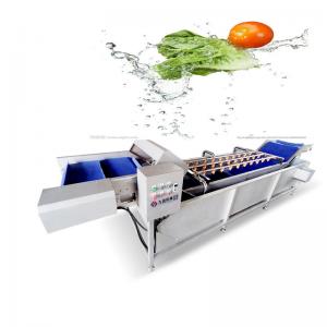 China 3000KG/H Industrial Fresh Vegetable Fruit Washing Machine Drying Processing Line wholesale