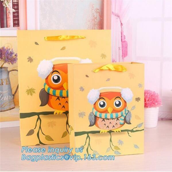 Bottle Bag Present Wine Bottle Gift Decorative Paper Bags with metal handle,Wine Packing Kraft Paper Bag with Twist Hand