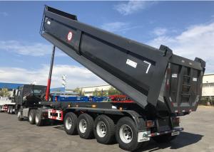 China Front Axle Liftable 50t 60t Tipper Trailer With Air Bag Suspension wholesale