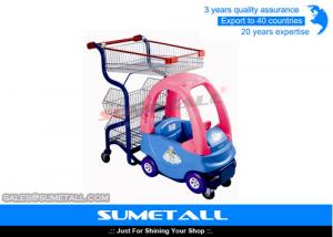 China Popular Plastic Body Children Shopping Trolley With Child Car Seats For Grocery Store on sale