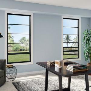 China Vertical Up And Down Sliding Windows French Aluminum White Frame on sale