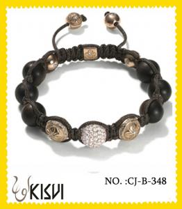 China High quality guarantee alloy + crystal 10mm crystal beaded bracelets with shiny beads wholesale