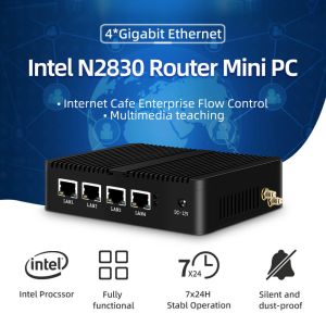 Fanless Firewall Mini PC Router With Celeron N2830 DDR3 8GB RAM Aluminum Chassis